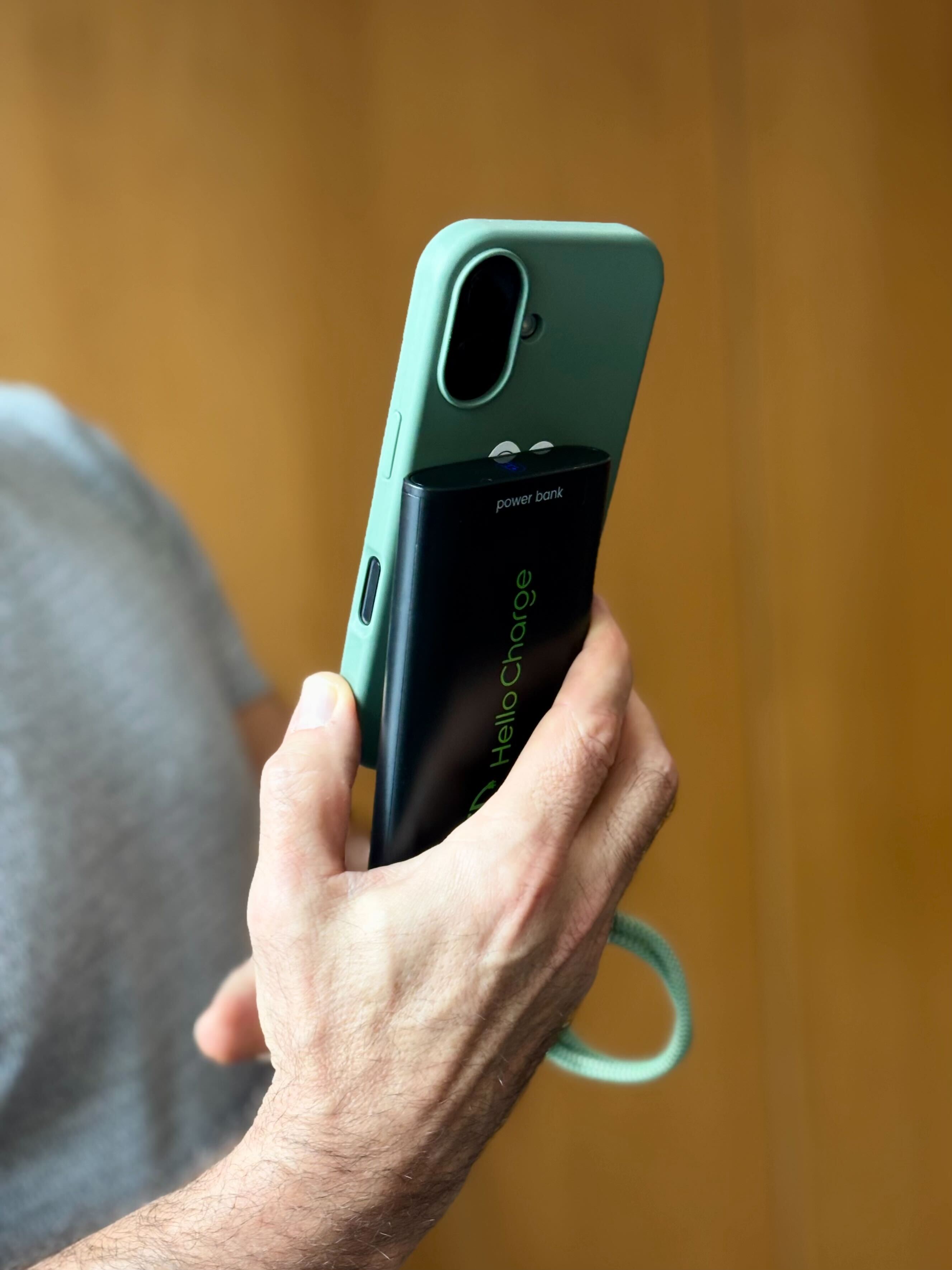 HelloCharge power bank in use
