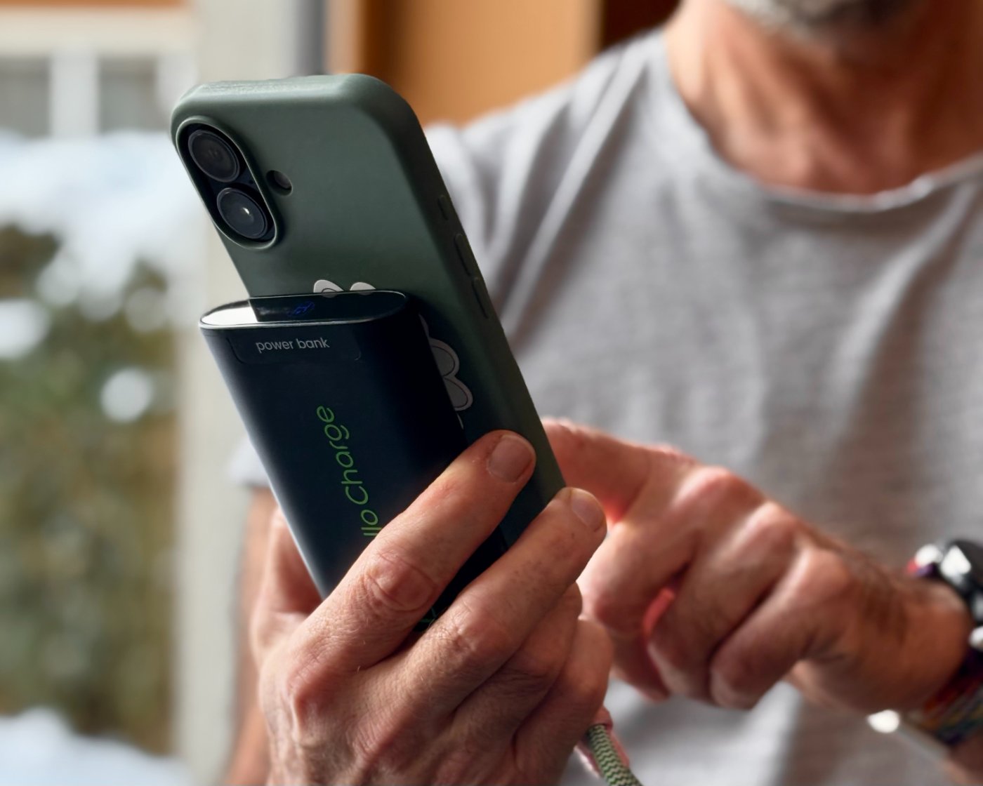 Grab a fully-charged power bank